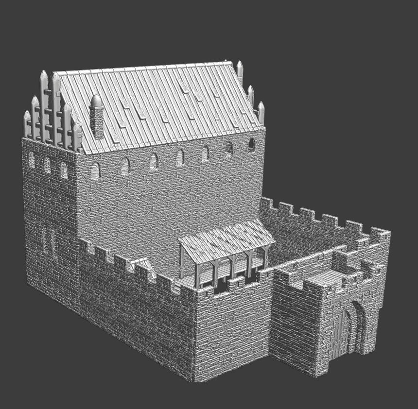 Small medieval model castle - wargaming/printable